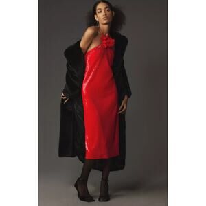 NWT Le Superbe Red Sequin Midi Dress - Size 8